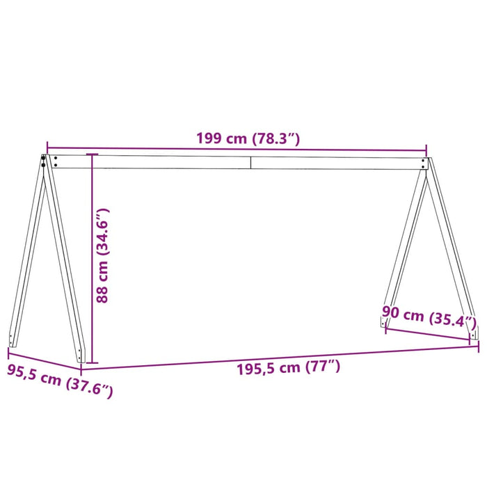 Acoperiș Pat Copii, alb, 199x95,5x88 cm Lemn Mass Pin WALTI