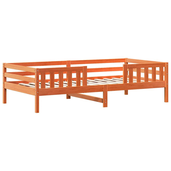 Cadru pat fără saltea, maro ceruit, 90x190 cm, lemn masiv pin WALTI