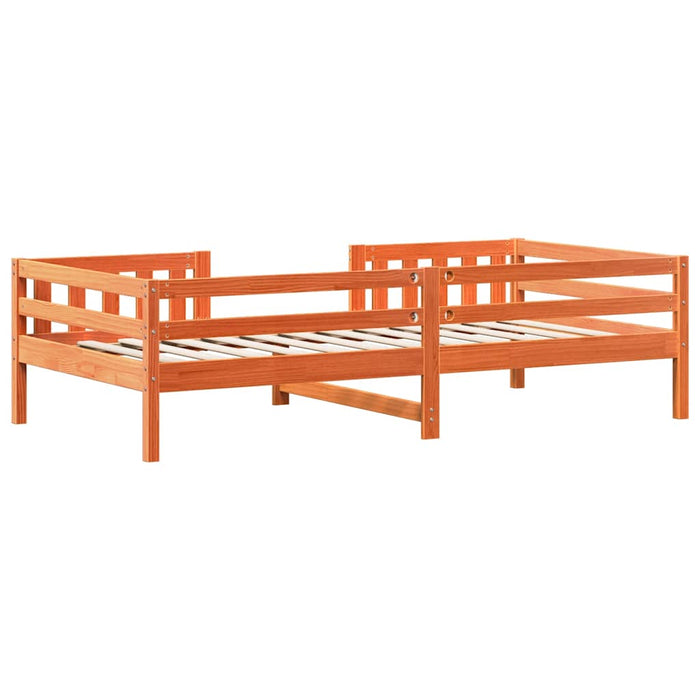 Cadru pat fără saltea, maro ceruit, 90x190 cm, lemn masiv pin WALTI