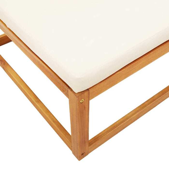 Taburet de grădină cu pernă, 65x65x29 cm, lemn masiv acacia - WALTI WALTI