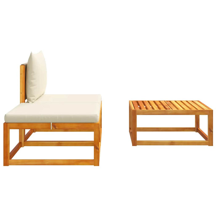 Set canapele de grădină 3 piese cu perne din lemn de acacia și frânghie WALTI