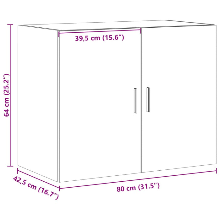 Dulap de perete, negru, 80x42,5x64 cm, lemn compozit WALTI