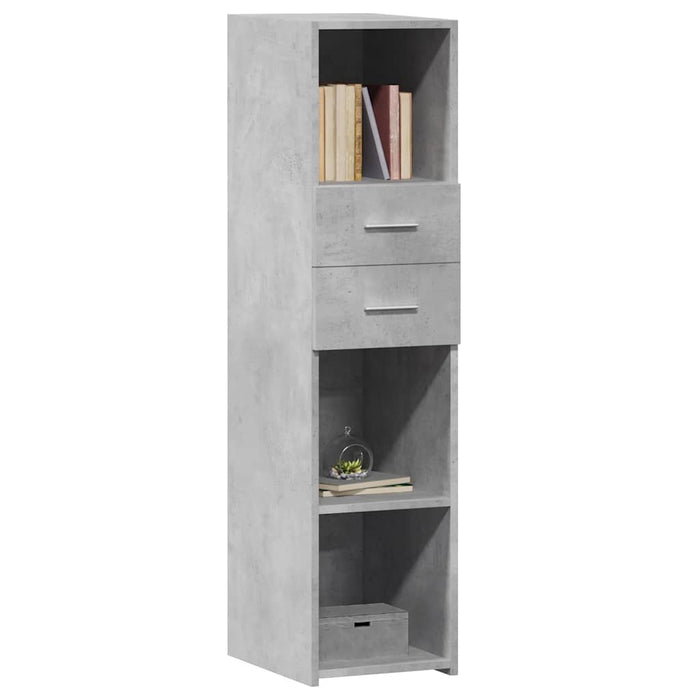 Dulap înalt, gri beton, 30x42,5x124 cm, lemn prelucrat - WALTI WALTI