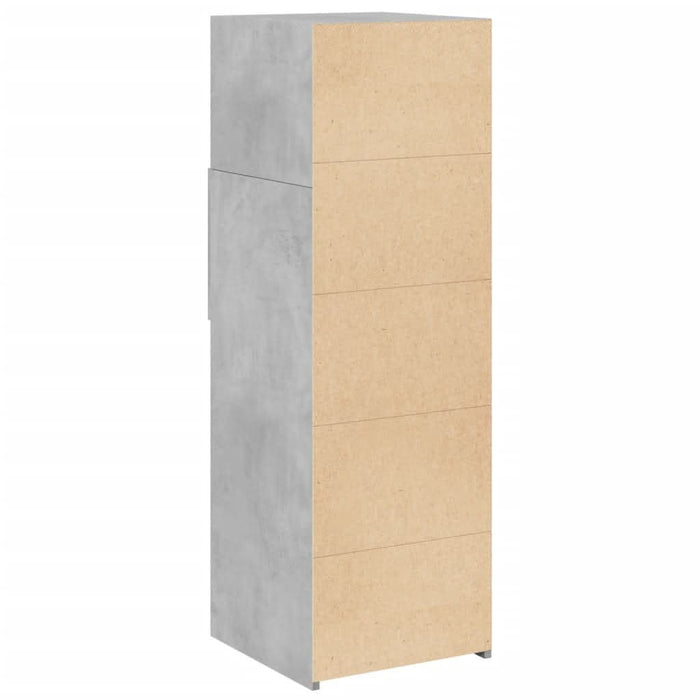Dulap înalt, gri beton, 40x42,5x124 cm, lemn prelucrat - WALTI WALTI
