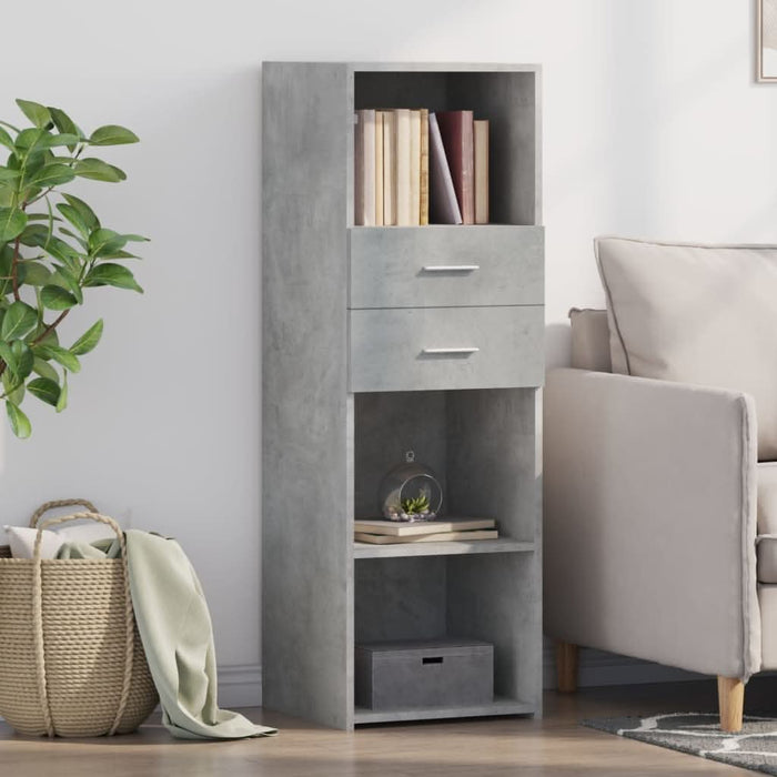 Dulap înalt, gri beton, 40x42,5x124 cm, lemn prelucrat - WALTI WALTI