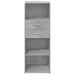 Dulap înalt, gri beton, 45x42,5x124 cm, lemn prelucrat - WALTI WALTI