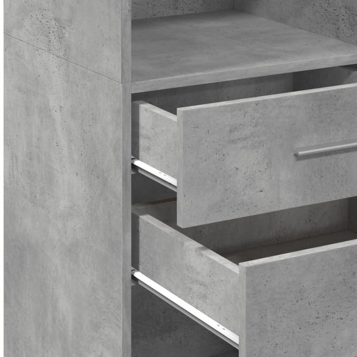 Dulap înalt, gri beton, 45x42,5x124 cm, lemn prelucrat - WALTI WALTI
