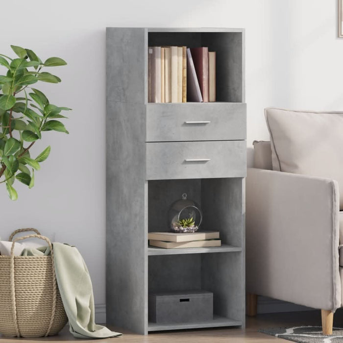 Dulap înalt, gri beton, 45x42,5x124 cm, lemn prelucrat - WALTI WALTI