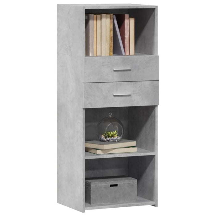 Dulap înalt, gri beton, 50x42,5x124 cm, lemn prelucrat - WALTI WALTI