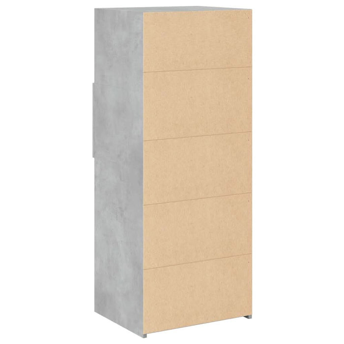 Dulap înalt, gri beton, 50x42,5x124 cm, lemn prelucrat - WALTI WALTI