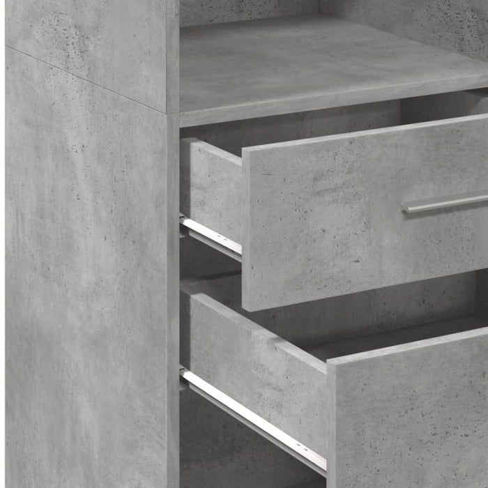 Dulap înalt, gri beton, 50x42,5x124 cm, lemn prelucrat - WALTI WALTI