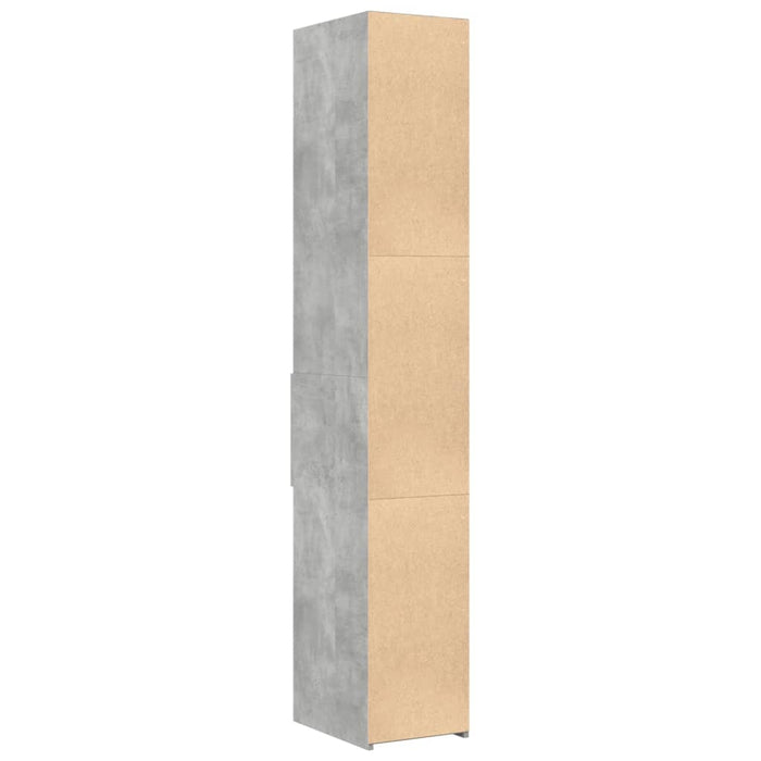 Dulap înalt, gri beton, 30x42,5x185 cm, lemn prelucrat - WALTI WALTI