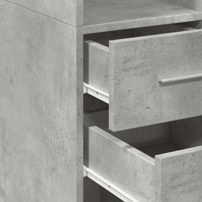 Dulap înalt, gri beton, 30x42,5x185 cm, lemn prelucrat - WALTI WALTI