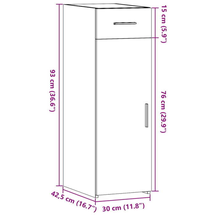 Dulap, alb, 30x42,5x93 cm, lemn prelucrat - WALTI WALTI