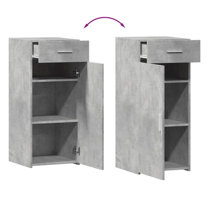 Dulap, gri beton, 40x42,5x93 cm, lemn prelucrat - WALTI WALTI