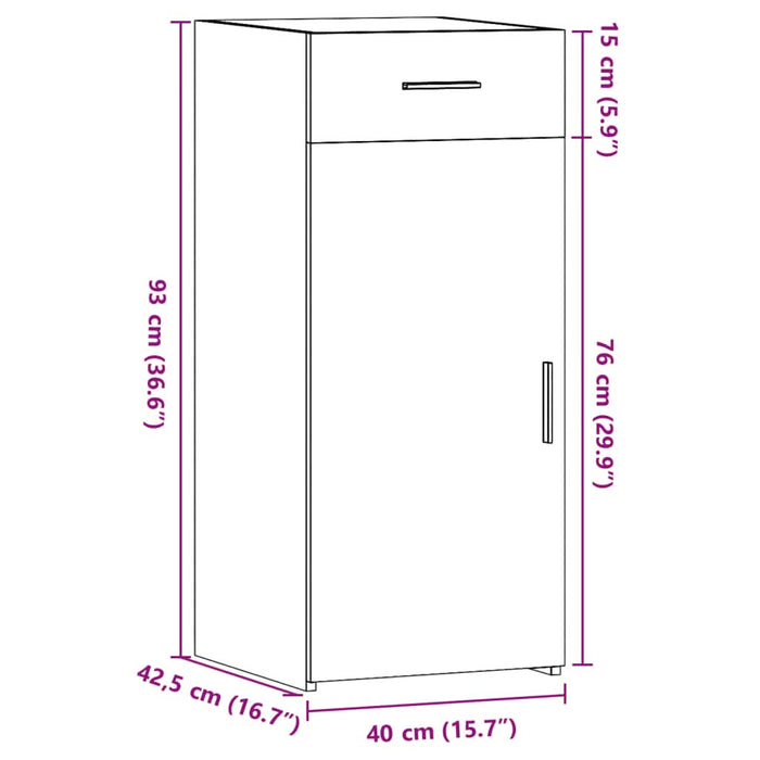 Dulap, gri beton, 40x42,5x93 cm, lemn prelucrat - WALTI WALTI