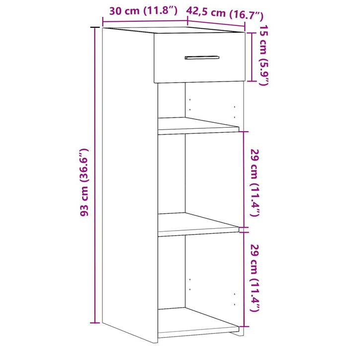 Dulap, alb, 30x42,5x93 cm, lemn prelucrat - WALTI WALTI
