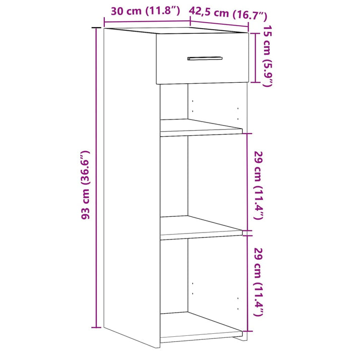 Dulap, stejar sonoma, 30x42,5x93 cm, lemn prelucrat - WALTI WALTI