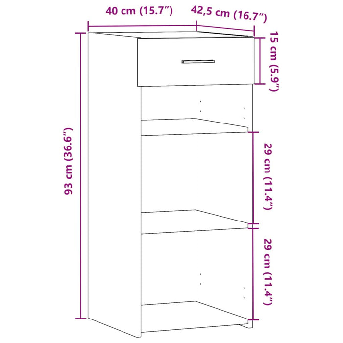 Dulap, alb, 40x42,5x93 cm, lemn prelucrat - WALTI WALTI