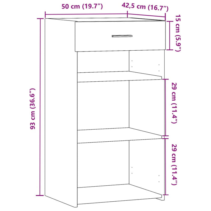 Dulap, negru, 50x42,5x93 cm, lemn prelucrat WALTI