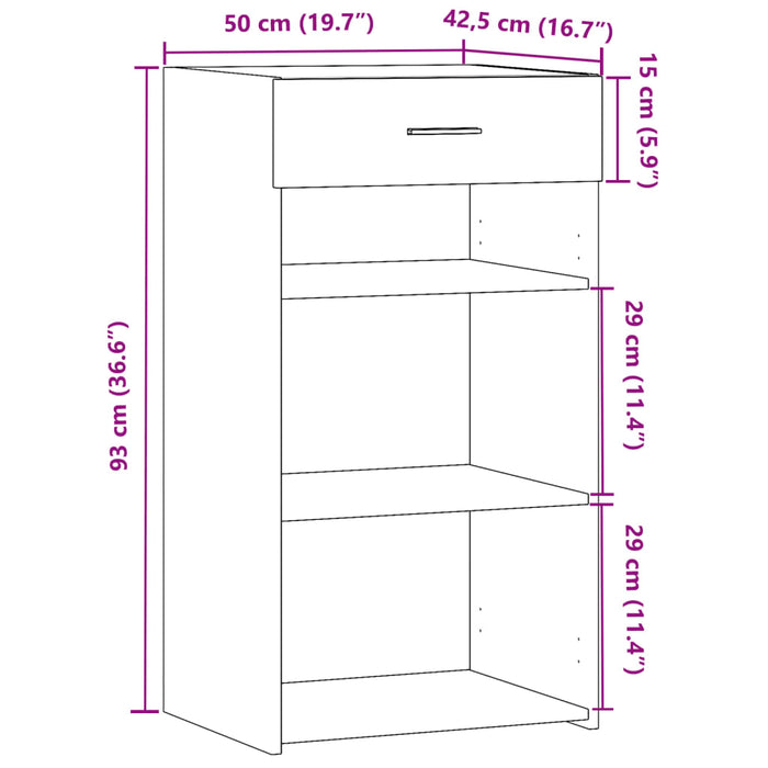 Dulap, stejar maro, 50x42,5x93 cm, lemn prelucrat WALTI