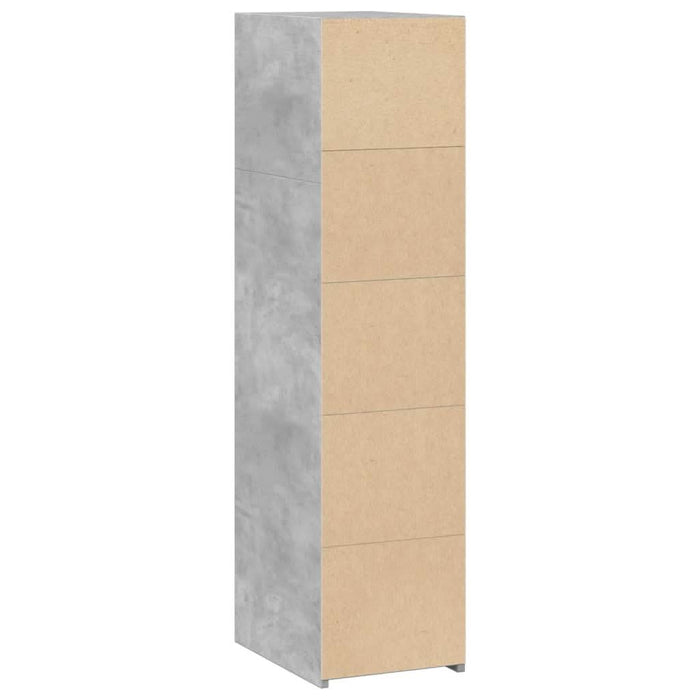 Dulap înalt, gri beton, 30x41x124 cm, lemn compozit - WALTI WALTI