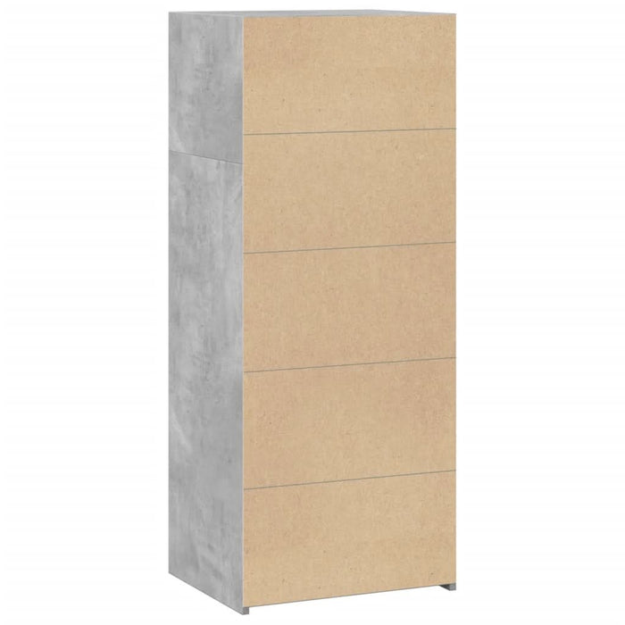 Dulap înalt, gri beton, 50x41x124 cm, lemn prelucrat - WALTI WALTI