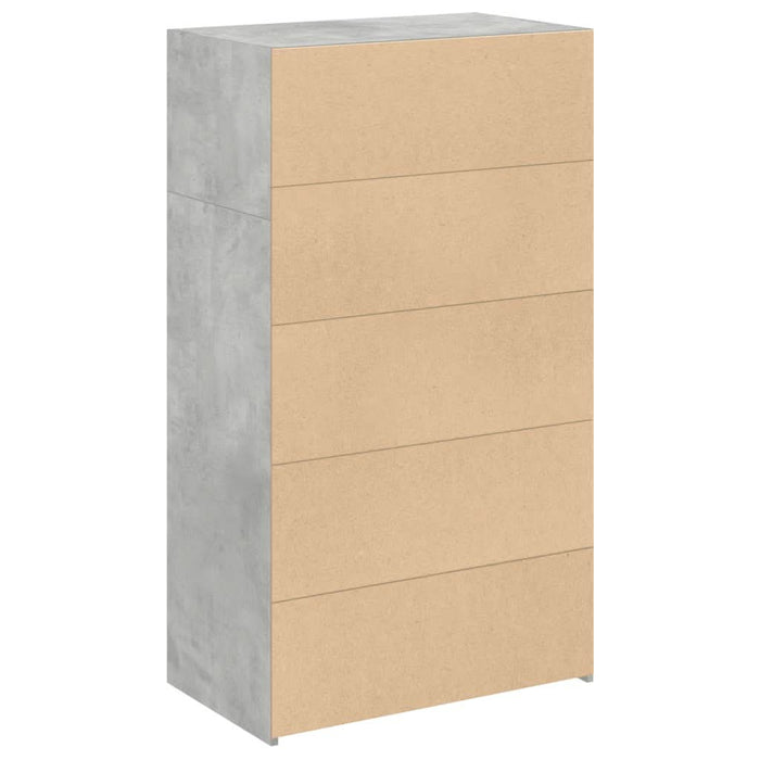 Dulap înalt, gri beton, 70x41x124 cm, lemn prelucrat - WALTI WALTI