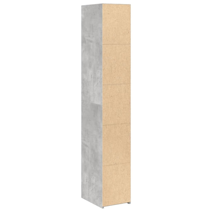 Dulap înalt, gri beton, 30x41x185 cm, lemn prelucrat - WALTI WALTI