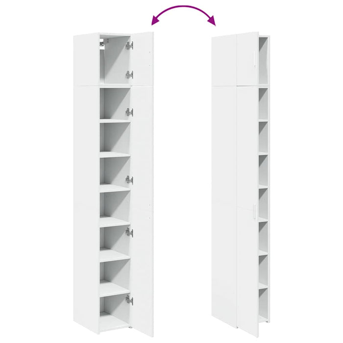 Dulap depozitare slim alb 30x42,5x225 cm lemn prelucrat - WALTI WALTI