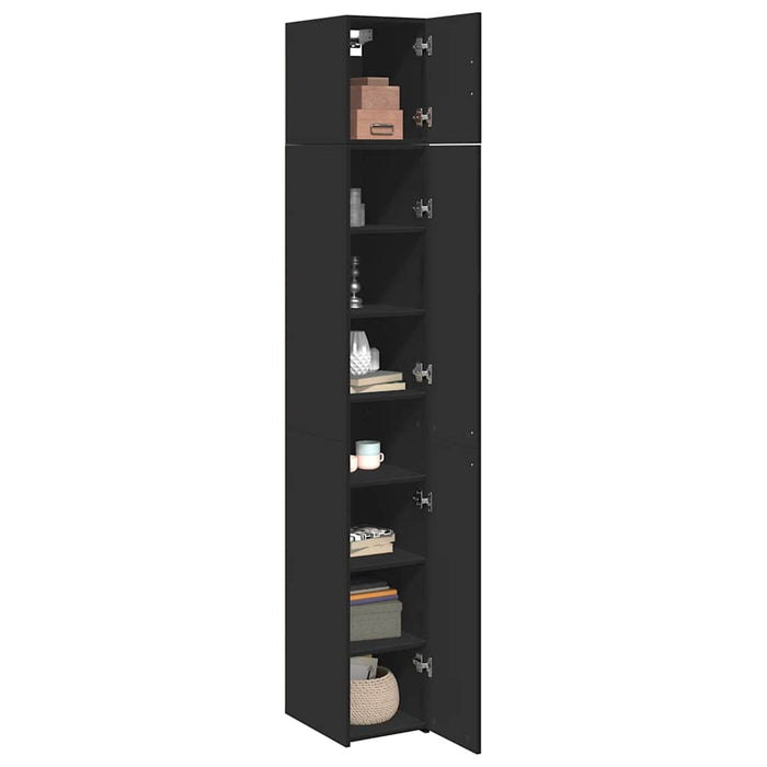 Dulap depozitare slim negru 30x42,5x225 cm lemn prelucrat WALTI