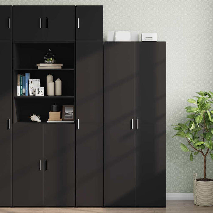Dulap depozitare slim negru 30x42,5x225 cm lemn prelucrat WALTI