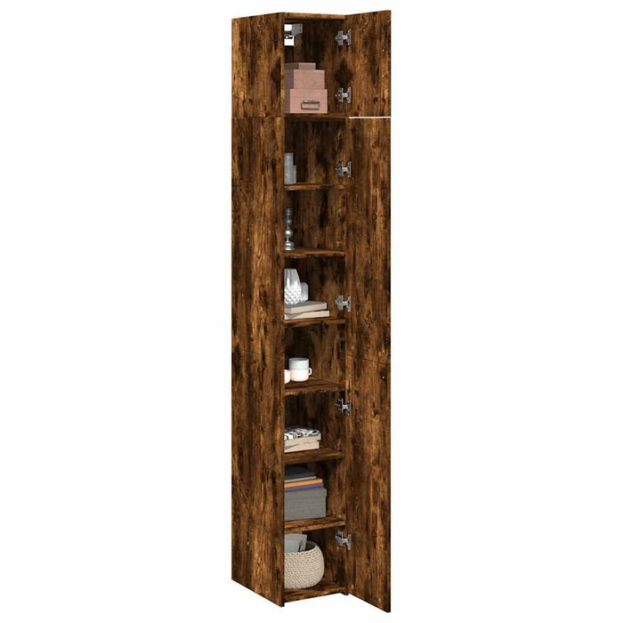 Dulap de depozitare slim, stejar fumuriu, 30x42,5x225 cm, lemn - WALTI WALTI