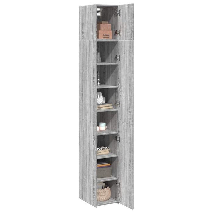 Dulap depozitare slim sonoma gri 30x42,5x225 cm lemn prelucrat - WALTI WALTI