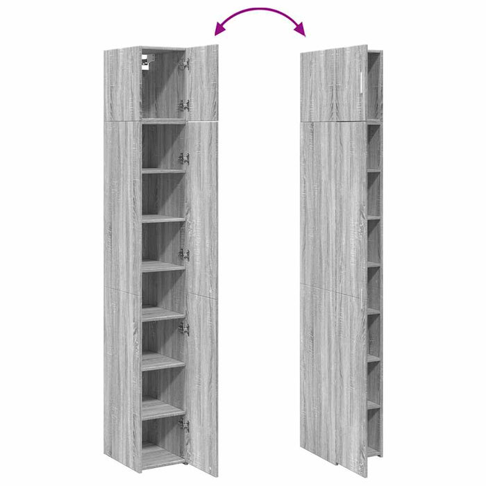 Dulap depozitare slim sonoma gri 30x42,5x225 cm lemn prelucrat - WALTI WALTI