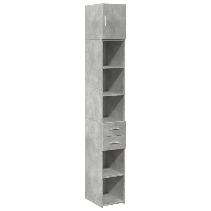 Dulap depozitare slim gri beton 30x42,5x225 cm lemn prelucrat - WALTI WALTI