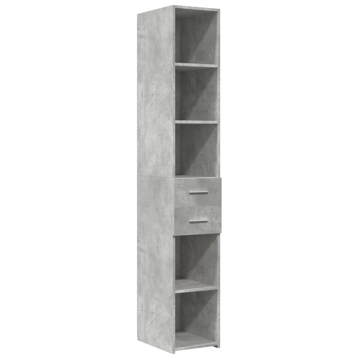 Dulap depozitare slim gri beton 30x42,5x225 cm lemn prelucrat - WALTI WALTI