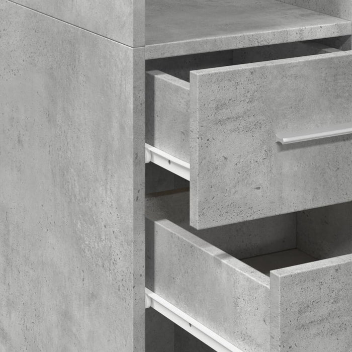 Dulap depozitare slim gri beton 30x42,5x225 cm lemn prelucrat - WALTI WALTI
