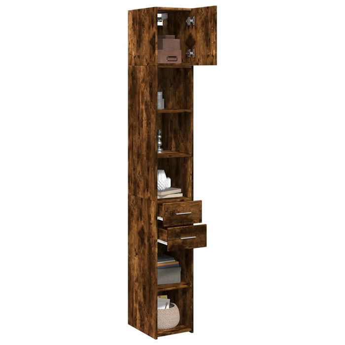 Dulap de depozitare slim, stejar fumuriu, 30x42,5x225 cm, lemn - WALTI WALTI