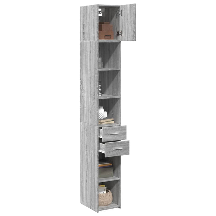 Dulap depozitare slim sonoma gri 30x42,5x225 cm lemn prelucrat - WALTI WALTI