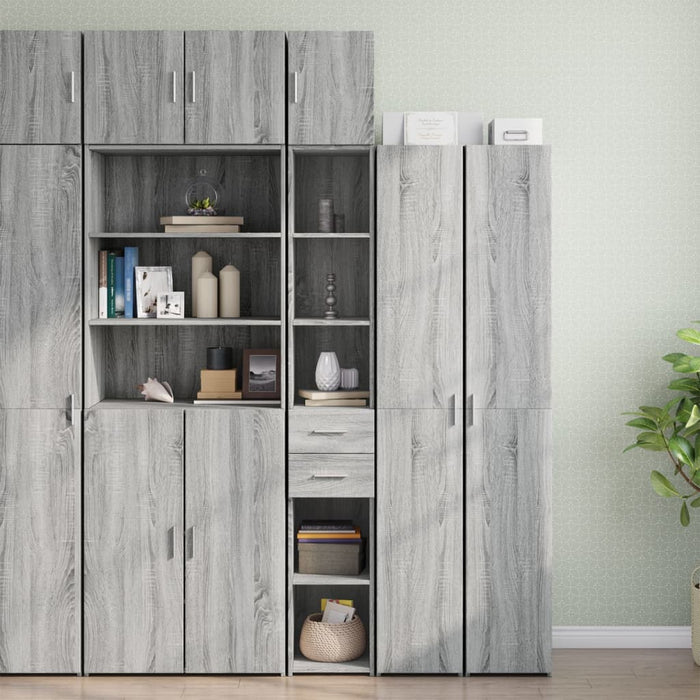Dulap depozitare slim sonoma gri 30x42,5x225 cm lemn prelucrat - WALTI WALTI