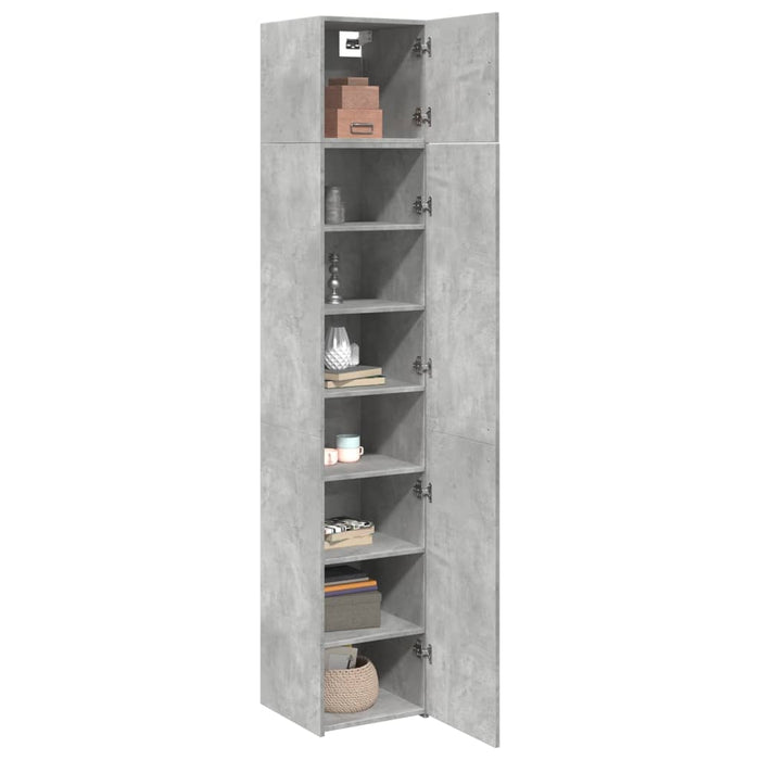 Dulap depozitare slim gri beton 40x42,5x225 cm lemn prelucrat - WALTI WALTI