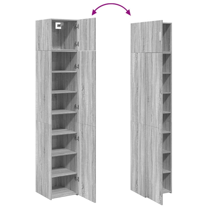 Dulap depozitare slim sonoma gri 40x42,5x225 cm lemn prelucrat WALTI