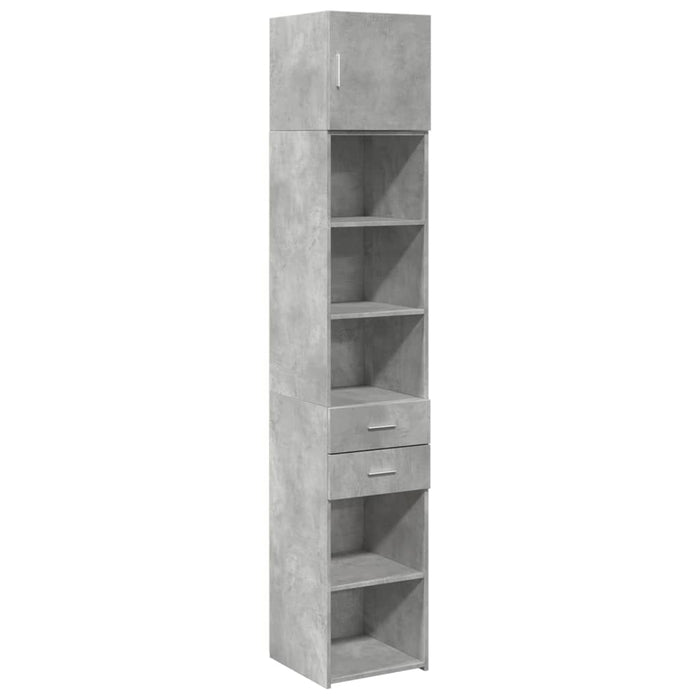Dulap depozitare slim gri beton 40x42,5x225 cm lemn prelucrat - WALTI WALTI