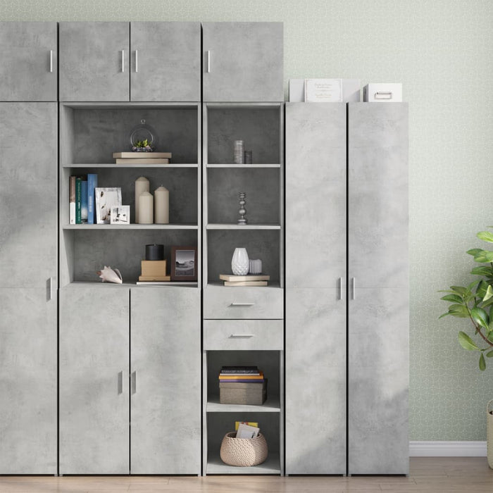 Dulap depozitare slim gri beton 40x42,5x225 cm lemn prelucrat - WALTI WALTI