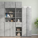 Dulap depozitare slim gri beton 40x42,5x225 cm lemn prelucrat - WALTI WALTI