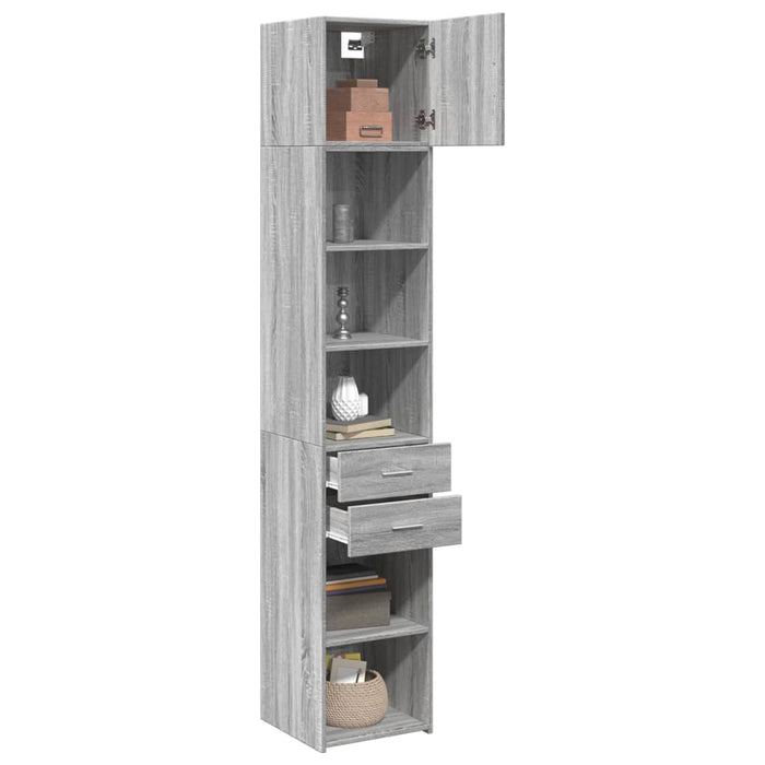 Dulap depozitare slim sonoma gri 40x42,5x225 cm lemn prelucrat WALTI