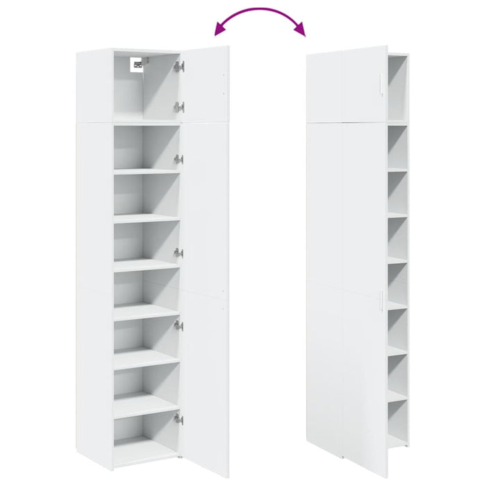 Dulap depozitare slim alb 45x42,5x225 cm lemn prelucrat - WALTI WALTI