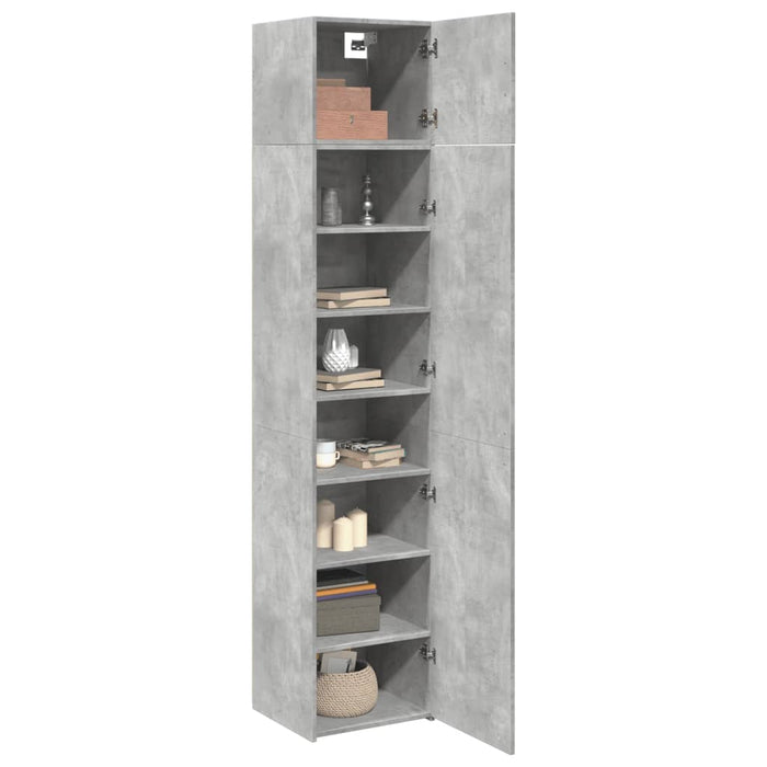 Dulap depozitare slim gri beton 45x42,5x225 cm lemn prelucrat WALTI