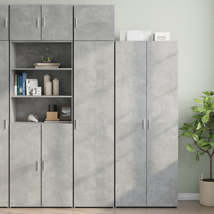 Dulap depozitare slim gri beton 45x42,5x225 cm lemn prelucrat WALTI